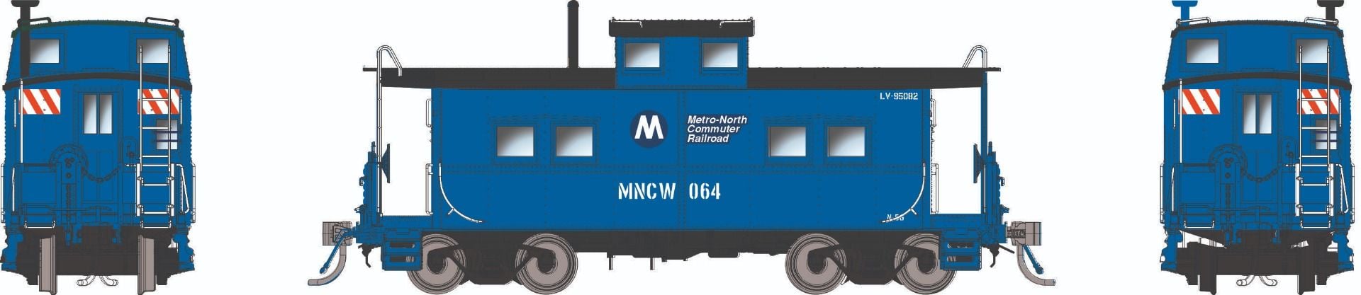Rapido Trains 144047 HO Scale Northeastern Style Steel Caboose Metro North MNCW 064