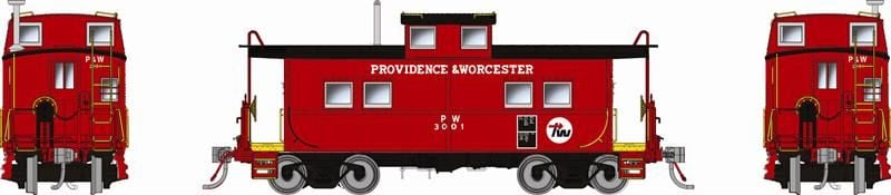 Rapido Trains 144048 HO Scale Northeastern Style Steel Caboose Providence & Worcester PW 3001