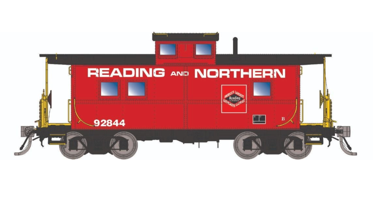 Rapido Trains 144052 HO Scale Northeastern Style Steel Caboose Reading & Northern RBMN 92844