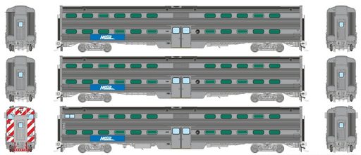 Rapido Trains 145028 HO Gallery Commuter Car: Metra - Modern Logo: Set
