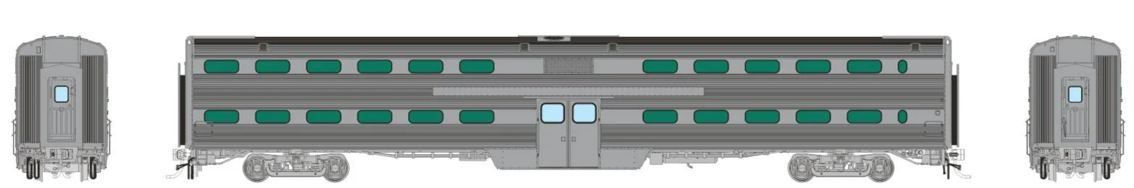 Rapido Trains 145097 HO Gallery Commuter Car: Coach: Painted - Unlettered
