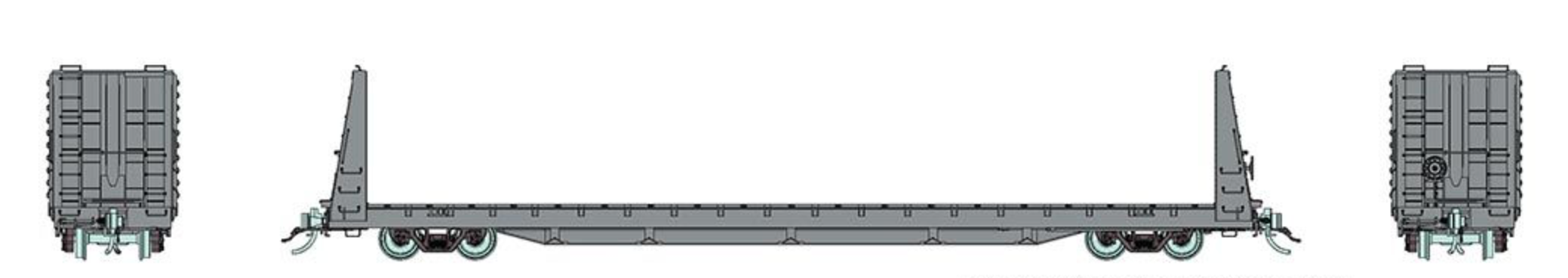 Rapido Trains 147098 HO Scale 62' Bulkhead Flatcar - Undecorated