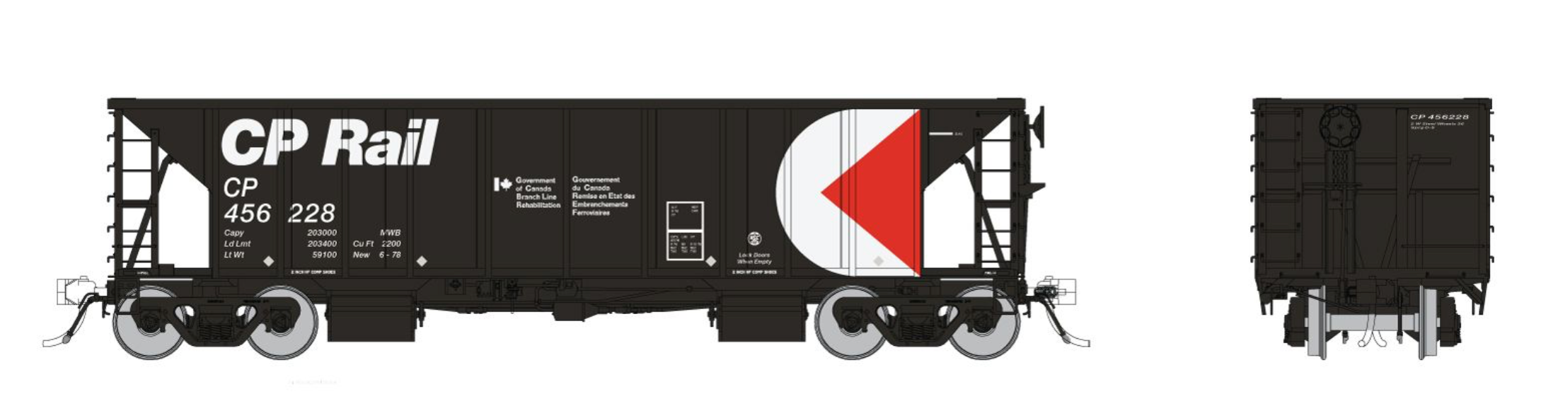 Rapido Trains 158016A HO Scale NSC Ballast Car CP Rail # Varies
