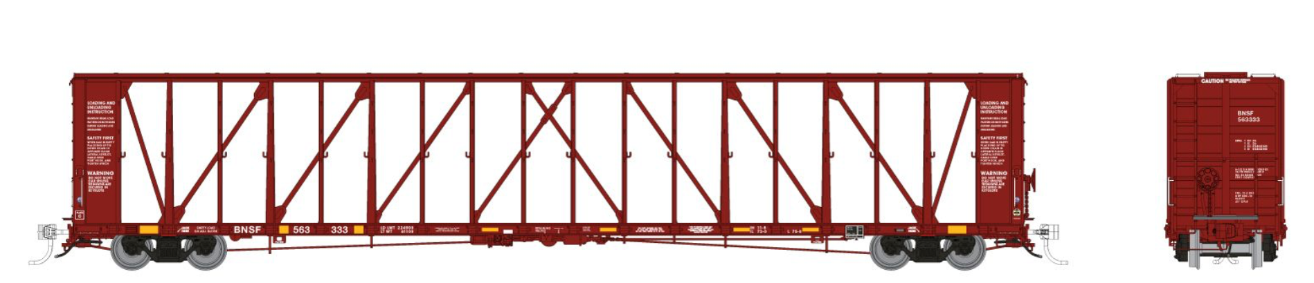 Rapido Trains 174009A HO Scale NSC 73' Centerbeam Flatcar BNSF #s Vary
