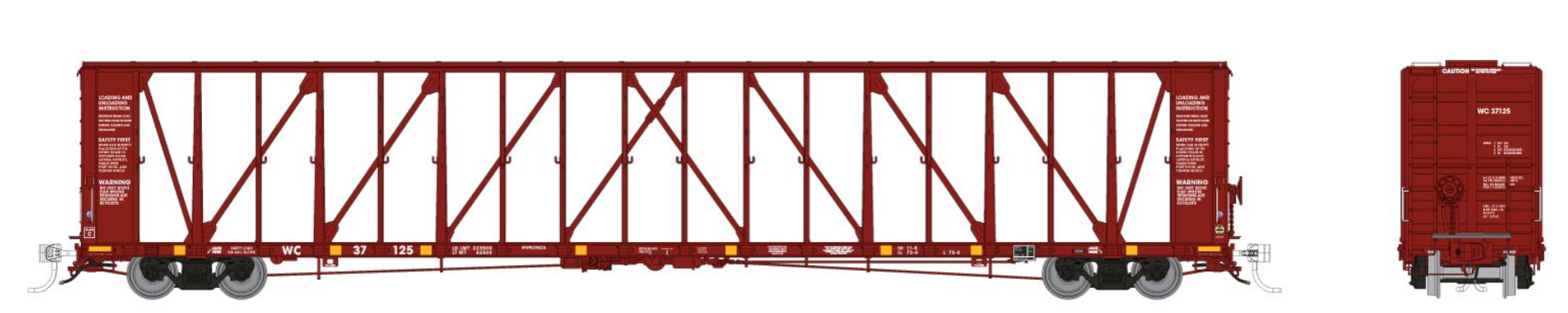Rapido Trains 174017A HO Scale NSC 73' Centerbeam Flatcar Wisconsin Central WC #s Vary