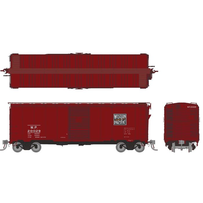 Rapido Trains 180005A HO Scale 1937 AAR Boxcar Western Pacific WP #'s Vary