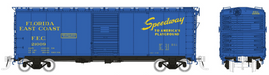 Rapido Trains 181010A HO Scale 1937 AAR Boxcar FEC Blue Speedway Scheme #'s Vary