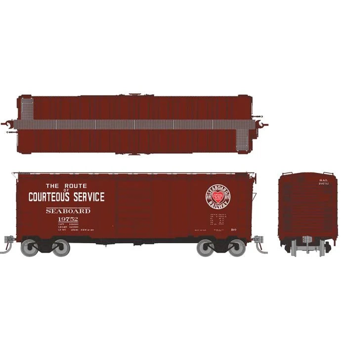 Rapido Trains 181008A HO Scale 1937 AAR Boxcar Seaboard SAL #'s Vary