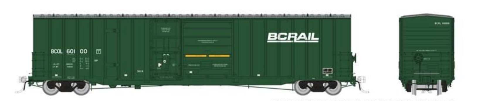 Rapido Trains 191001A HO Trenton Works 6637 Boxcar BC Rail (As-Delivered) Single Car #1