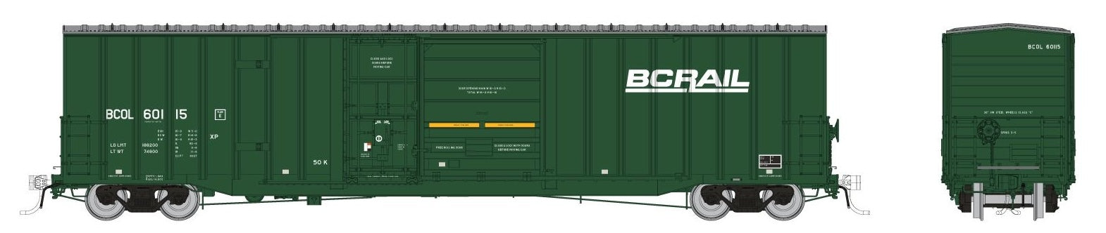 Rapido Trains 191002A HO Trenton Works 6637 Boxcar BC Rail (As-Delivered) Single Car #2