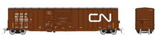 Rapido Trains 193003A HO Scale Trenton Works 6348 Boxcar Canadian National CN with Conspicuity #s Vary