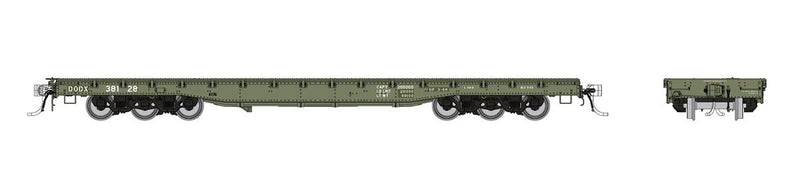 Rapido Trains 199002A HO Scale Magor 54' Flatcar DODX Early Scheme (# Varies Single Car)