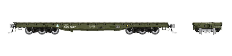 Rapido Trains 199004A HO Scale Magor 54' Flatcar DODX Late Scheme (# Varies Single Car)