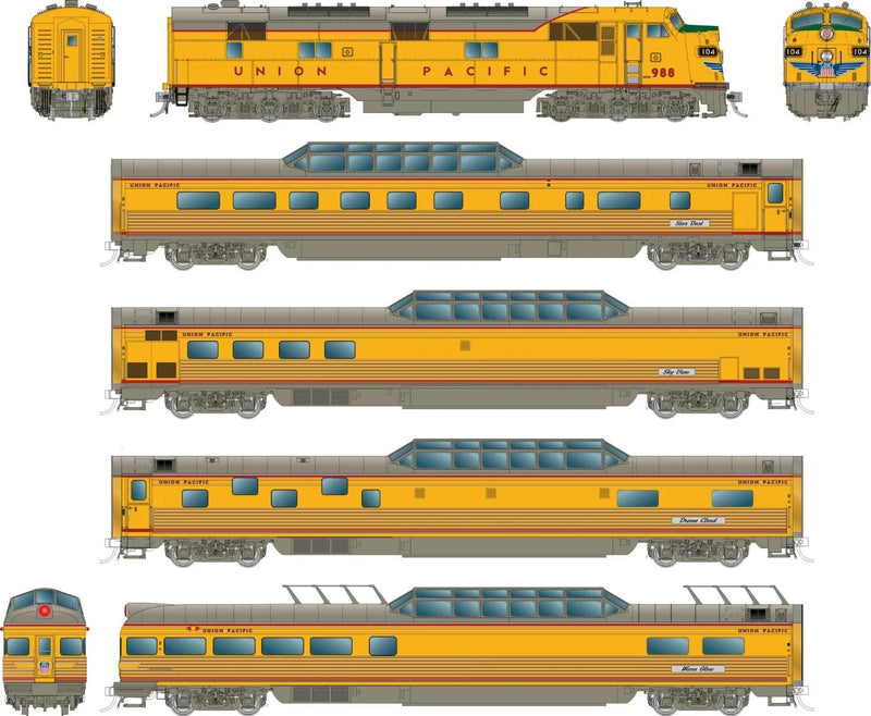 Rapido Trains 210014 HO Scale EMD Train of Tomorrow Union Pacific Set (DC/DCC/Sound)