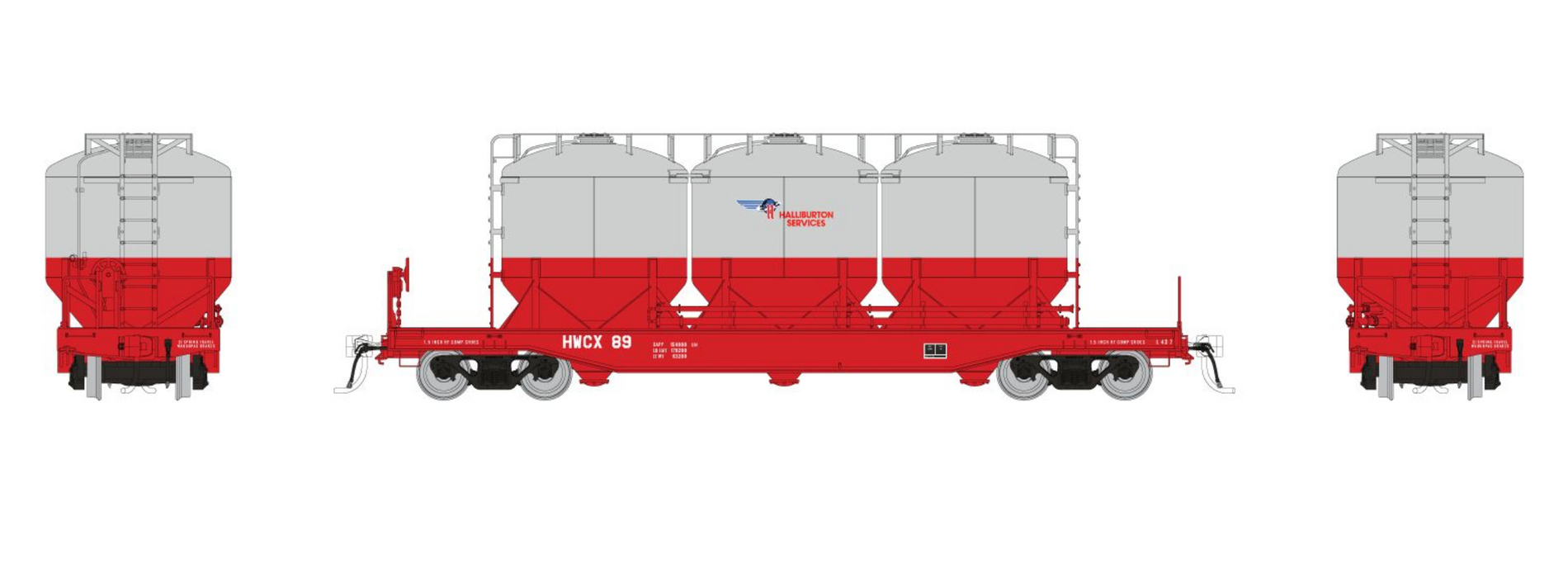 Rapido Trains 224003A HO Scale Halliburton Cement Car: 1980s Scheme: Single Car