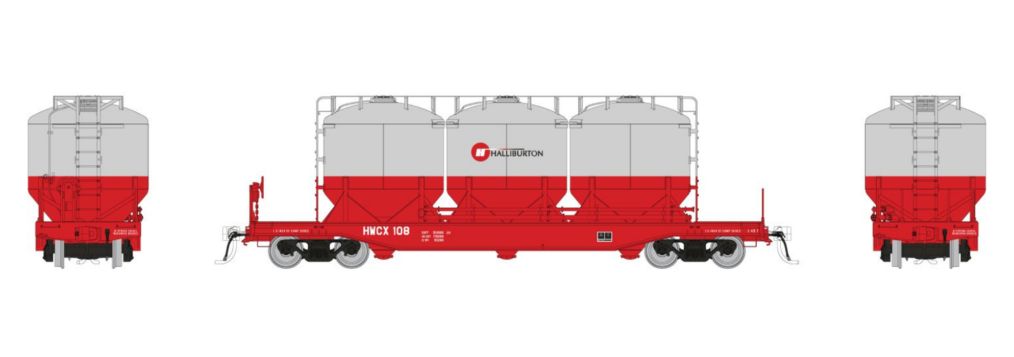 Rapido Trains 224004A HO Scale Halliburton Cement Car: 1990s Scheme: Single Car