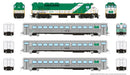 Rapido Trains 226008 HO Scale GO Transit "Late" Passenger Train Set #2 (GP40TC/Cab/2 Coaches) - DC