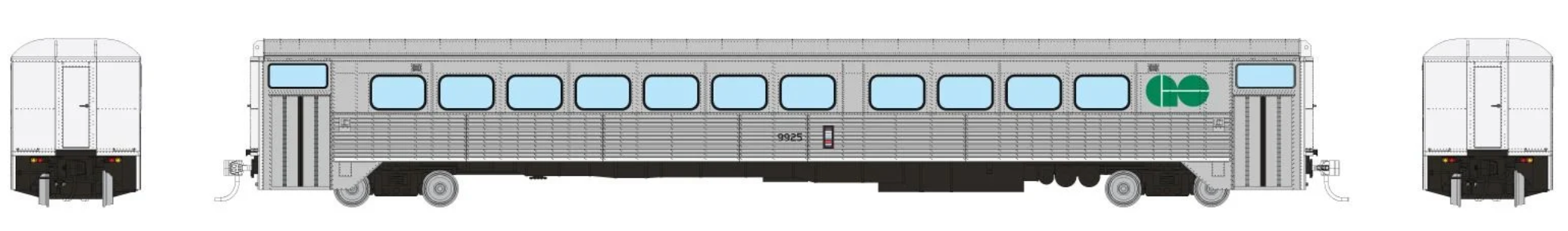 Rapido Trains 226106 HO Scale H-S Commuter Coach GO Transit "Early" 9925
