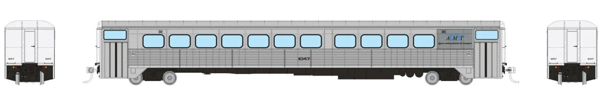 Rapido Trains 226114 HO Scale H-S Commuter Coach AMT Montreal 1047