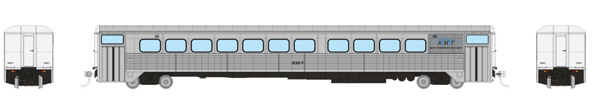 Rapido Trains 226115 HO Scale H-S Commuter Coach AMT Montreal 1057