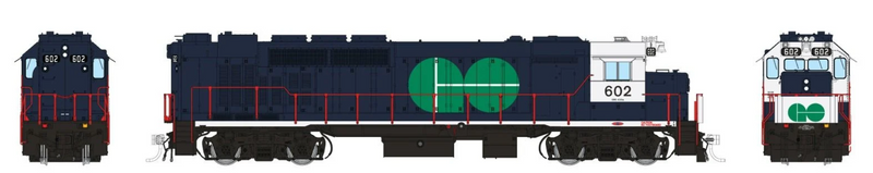 Rapido Trains 34003 HO Scale GP40TC Diesel GO Transit "Blue Scheme" 602 - DC
