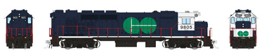 Rapido Trains 34004 HO Scale GP40TC Diesel GO Transit "Blue Scheme" 9805 - DC
