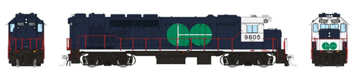 Rapido Trains 34004 HO Scale GP40TC Diesel GO Transit "Blue Scheme" 9805 - DC