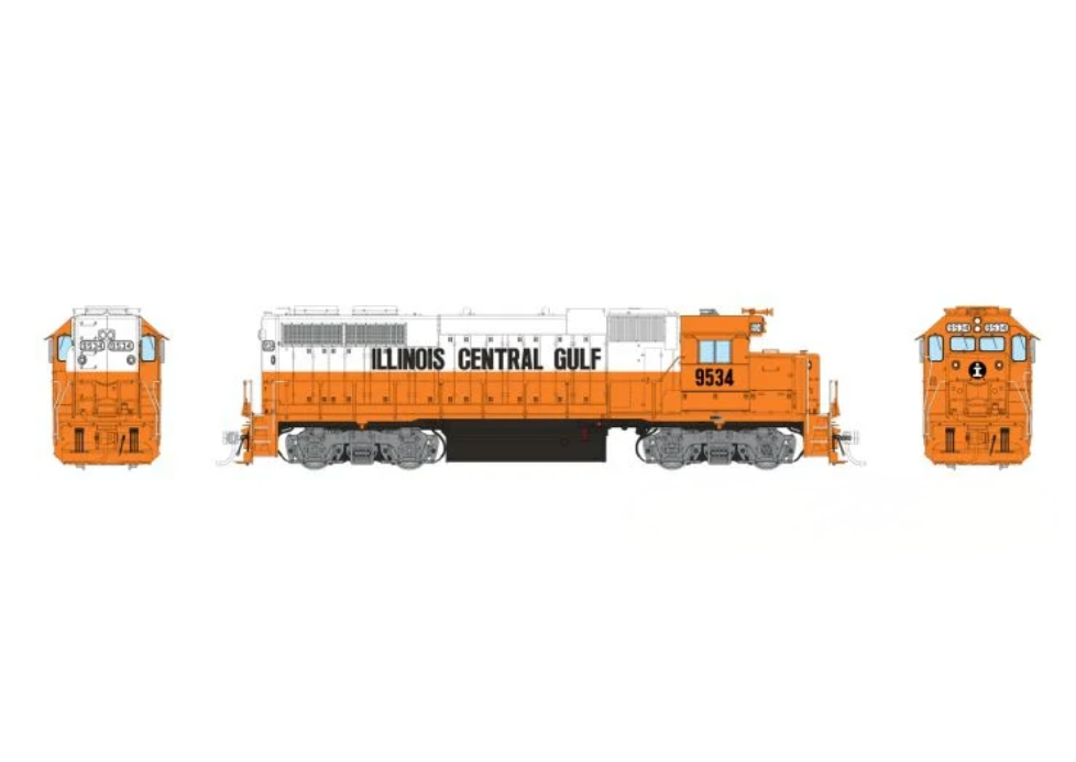 Rapido Trains 38061 HO EMD GP38 Illinois Central Gulf ICG 9536 - DC