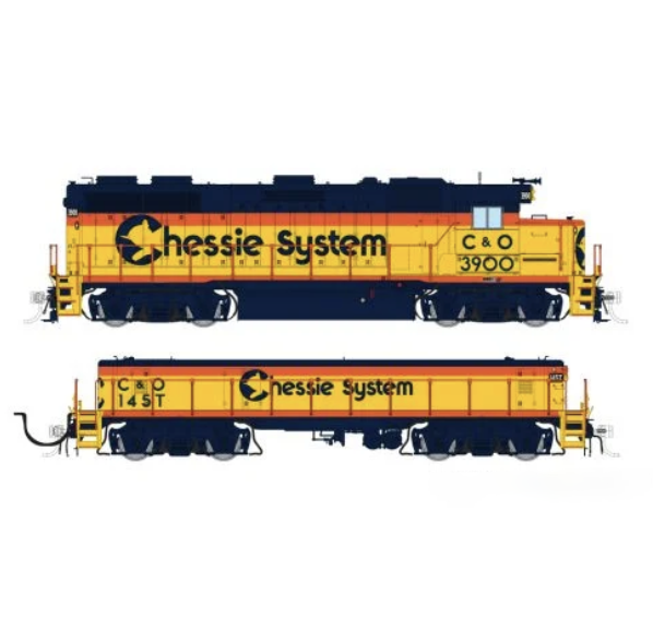 Rapido Trains 39019 HO EMD GP39 Mother+Slug Chessie System C&O 3900 + 145T - DC