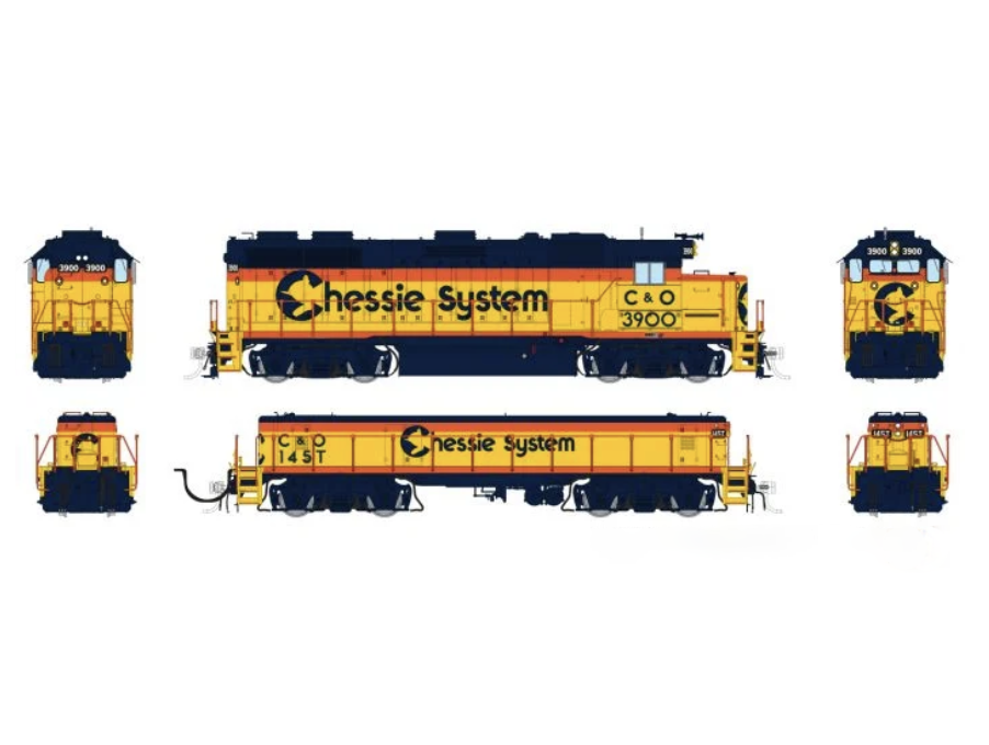 Rapido Trains 39022 HO EMD GP39 Mother+Slug Chessie System C&O 3916 + 142T - DC