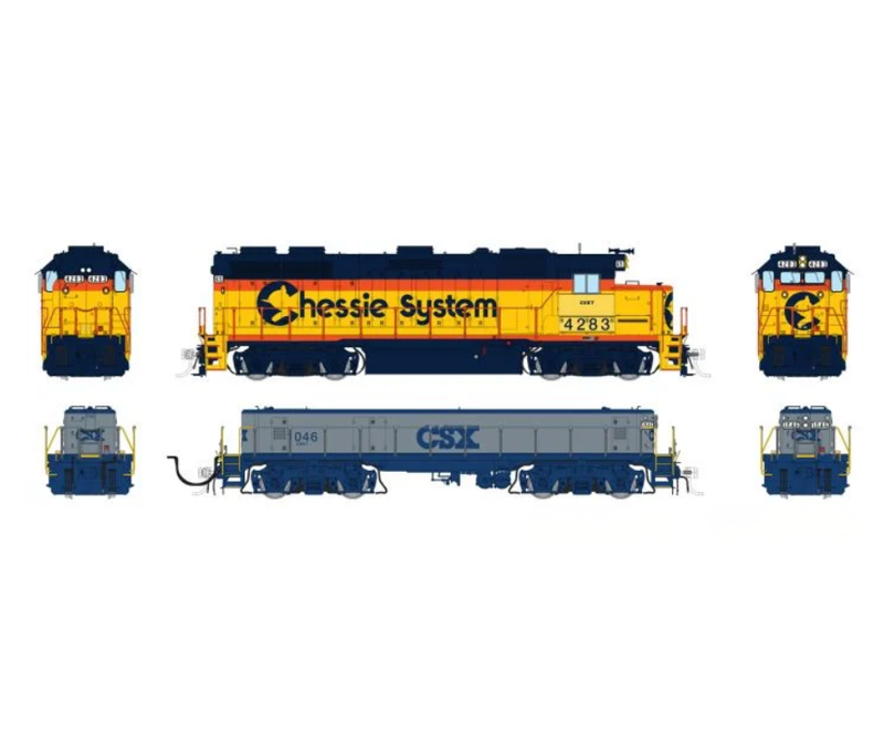 Rapido Trains 39024 HO EMD GP39 Mother+Slug CSX Chessie Patch 4287 + 1042 - DC