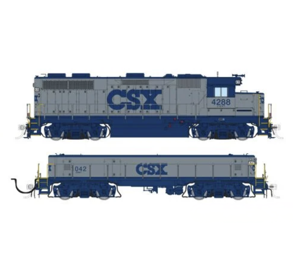 Rapido Trains 39025 HO EMD GP39 Mother+Slug CSX Grey & Blue 4288 + 1042 - DC