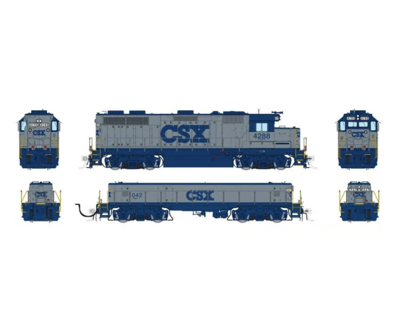 Rapido Trains 39025 HO EMD GP39 Mother+Slug CSX Grey & Blue 4288 + 1042 - DC