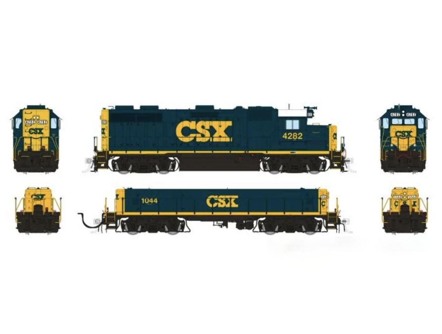 Rapido Trains 39032 HO EMD GP39 Mother+Slug CSX YN3 Scheme 4282 + 1044 - DC