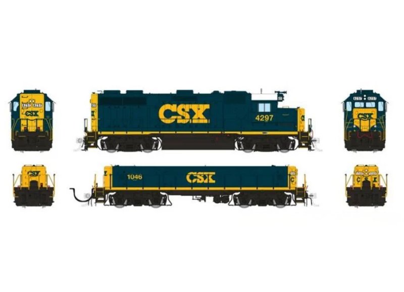 Rapido Trains 39034 HO EMD GP39 Mother+Slug CSX YN3 Scheme 4297 + 1046 - DC
