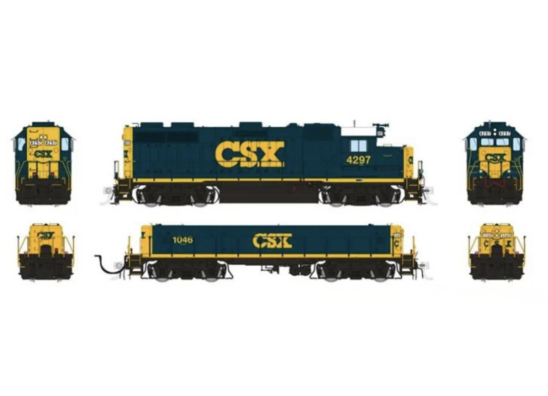 Rapido Trains 39034 HO EMD GP39 Mother+Slug CSX YN3 Scheme 4297 + 1046 ...