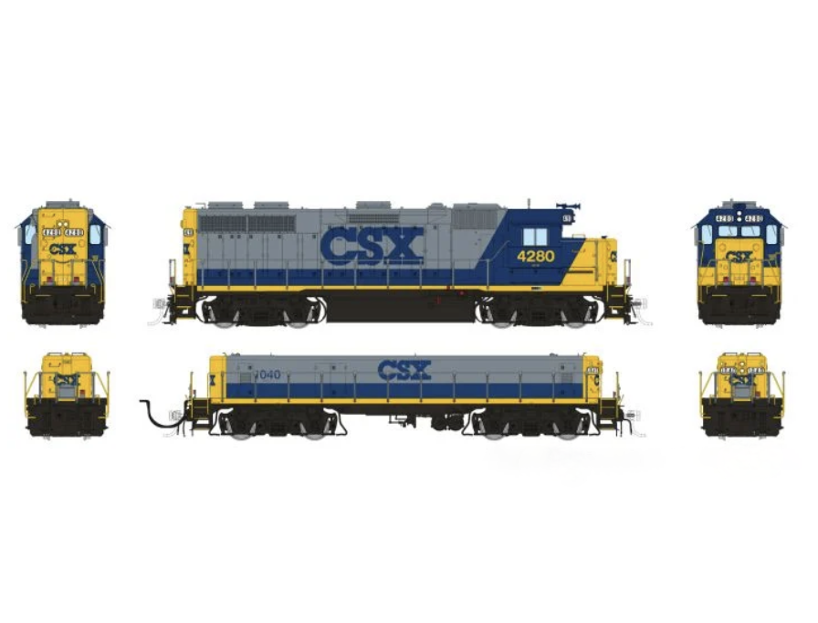 Rapido Trains 39528 HO EMD GP39 Mother+Slug CSX Bright Future (YN2) 4285 + 1045 - DCC & Sound
