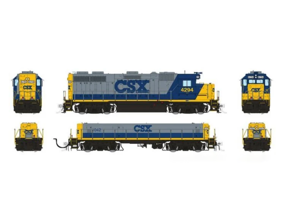 Rapido Trains 39530 HO EMD GP39 Mother+Slug CSX Bright Future (YN2) 4294 + 1042 - DCC & Sound