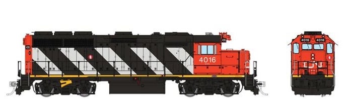 Rapido Trains 40004 HO Scale EMD GP40 Diesel Canadian National "Stripes" CN 4012