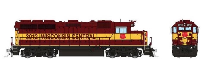Rapido Trains 40032 HO Scale EMD GP40 Diesel Wisconsin Central WC 3012