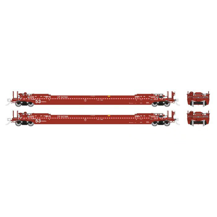 Rapido Trains 401058A HO Scale Gunderson 53' Husky-Stack Well Car Canadian Pacific CP (2 Pack)