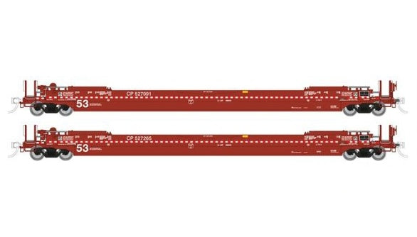 Rapido Trains 401058A HO Scale Gunderson 53' Husky-Stack Well Car Canadian Pacific CP (2 Pack)