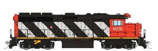Rapido Trains 40506 HO Scale EMD GP40 Diesel Canadian National "Stripes" CN 4016 DCC & Sound