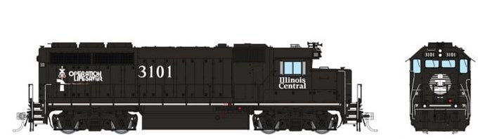 Rapido Trains 40509 HO Scale EMD GP40 Diesel Illinois Central IC 3121 DCC & Sound