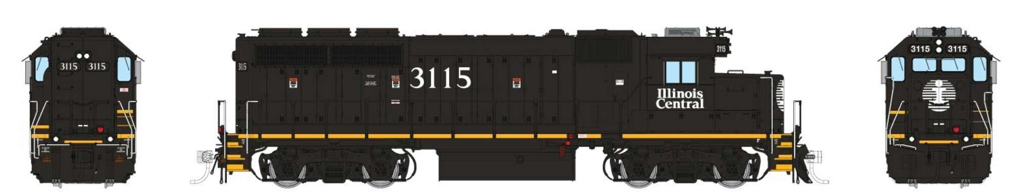 Rapido Trains 40553 HO EMD GP40R Illinois Central NW 3115 (DCC & Sound)