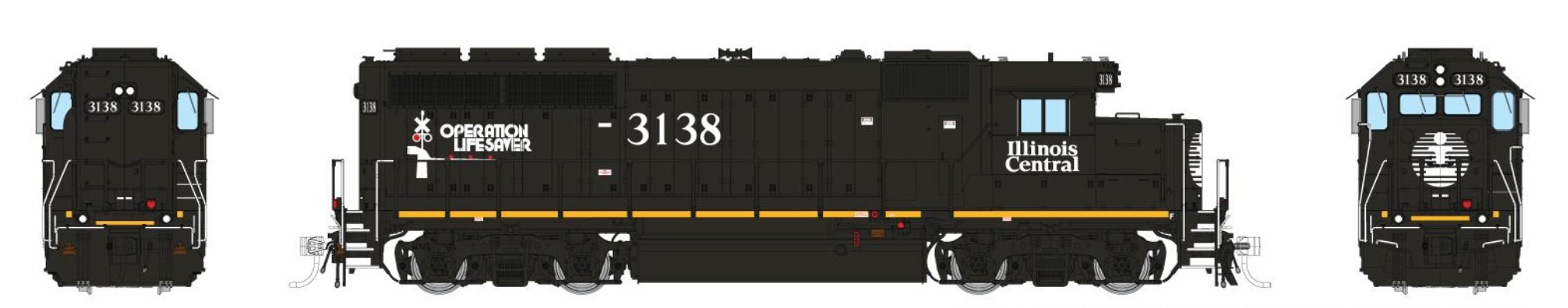 Rapido Trains 40554 HO EMD GP40R Illinois Central NW 3138 (DCC & Sound)