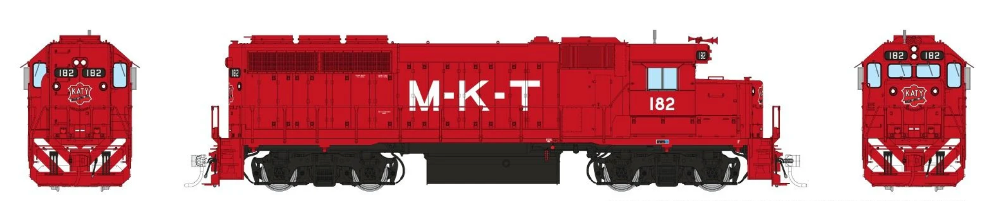 Rapido Trains 40555 HO EMD GP40 MKT - Red Scheme 182 (DCC & Sound)