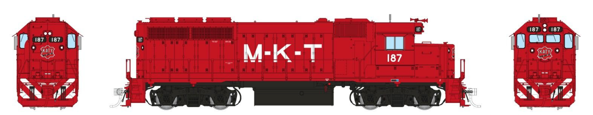 Rapido Trains 40556 HO EMD GP40 MKT - Red Scheme 187 (DCC & Sound)