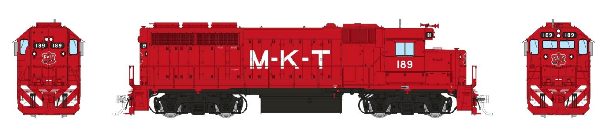 Rapido Trains 40557 HO EMD GP40 MKT - Red Scheme 189 (DCC & Sound)