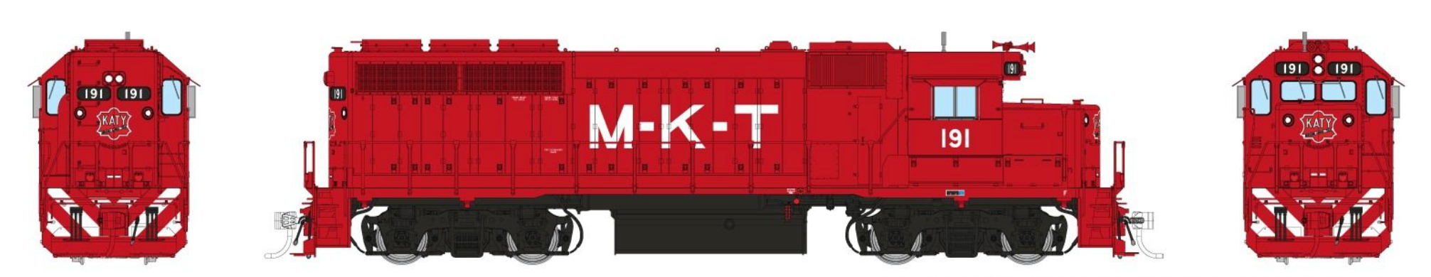 Rapido Trains 40558 HO EMD GP40 MKT - Red Scheme 191 (DCC & Sound)